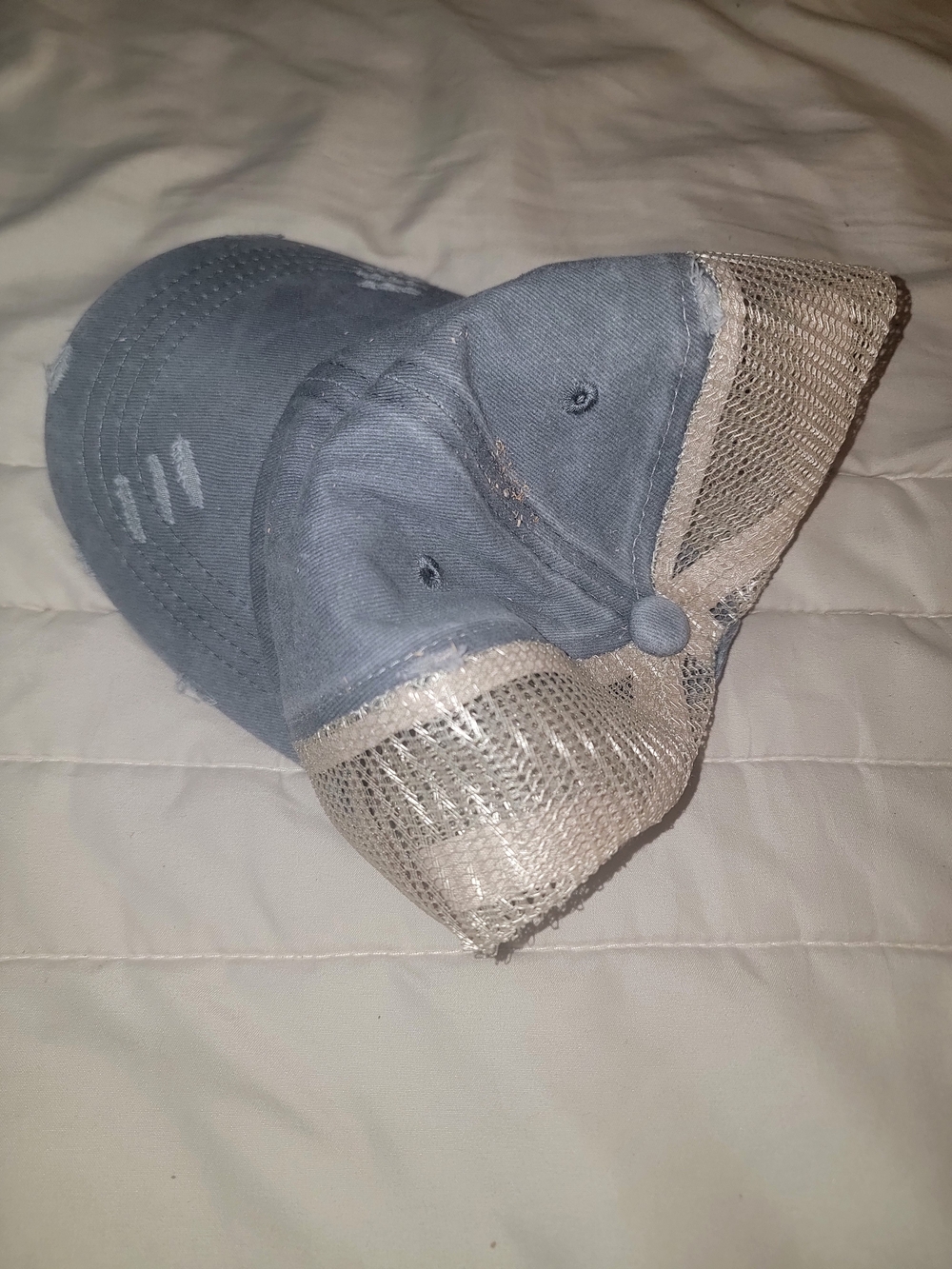 Distressed Blue Trucker Cap - Picture 2 of 3